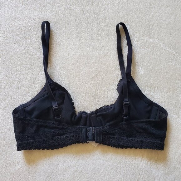 Apt. 9 Unlined Mesh and Lace Bra Black 34B - Picture 2 of 8